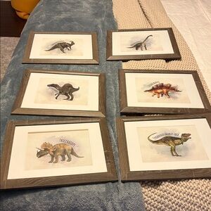 Set of 6 Dinosaur Framed Art Prints